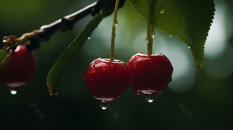 滴水的樱桃车厘子下雨水果广告背景,高清,摄影图,摄影图片,图片大全,摄影图免费下载